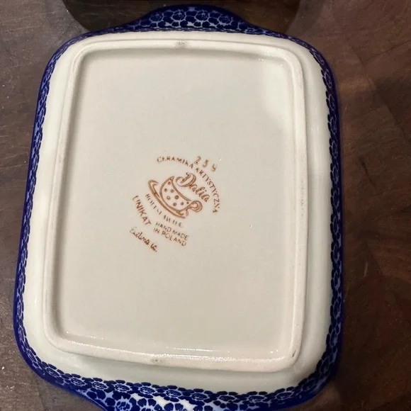 Polish Pottery Unikat Dalia butter dish *NWOT* - Picture 2 of 3